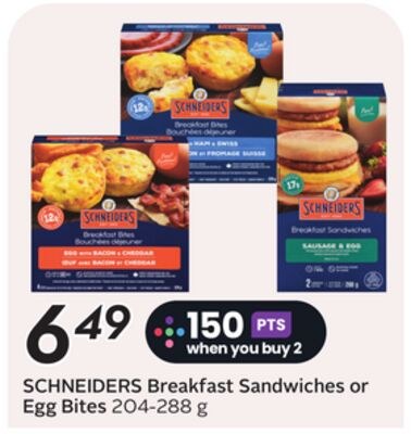 SCHNEIDERS Breakfast Sandwiches or Egg Bites