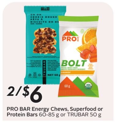 Energy Chews, Superfood or Protein Bars 60-85 g…