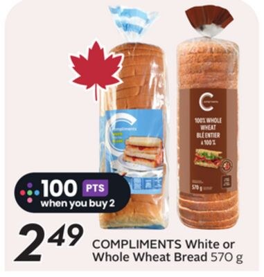COMPLIMENTS White or Whole Wheat Bread