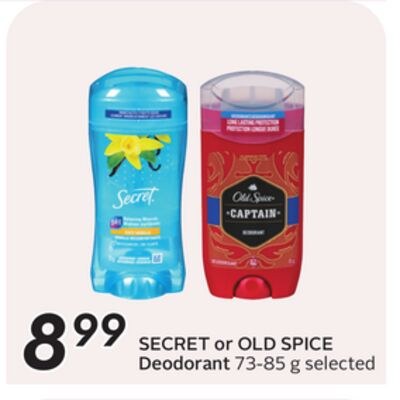 SECRET or OLD SPICE Deodorant