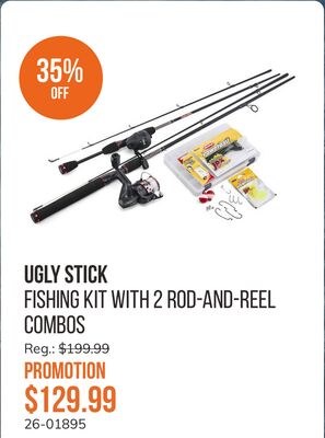 Fishing Kit with 2 Rod-and-Reel Combos