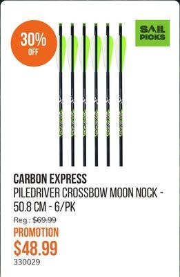 Piledriver Crossbow Moon Nock - 50.8 cm - 6/PK