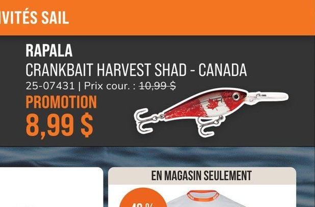 RAPALA CRANKBAIT HARVEST SHAD - CANADA