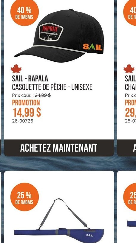 SAIL - RAPALA CASQUETTE DE PÊCHE - UNISEXE