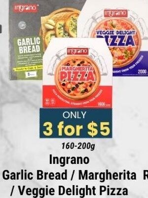 Garlic Bread / Margherita Pizza / Veggie Deligh…