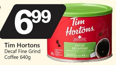 Tim Hortons Decaf Fine Grind Coffee 640g