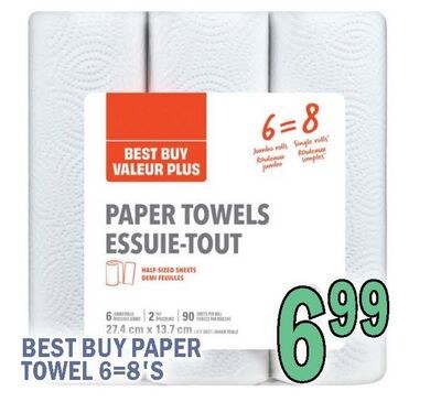 BEST BUY PAPER TOWEL 6=8'S