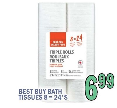 BEST BUY BATH TISSUES 8 = 24'S