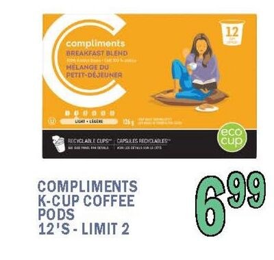 COMPLIMENTS K-CUP COFFEE PODS