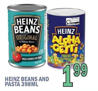 HEINZ BEANS AND PASTA 398ML