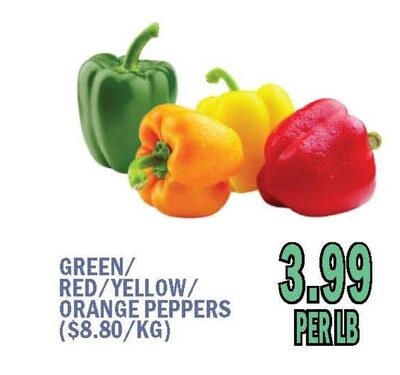 GREEN/RED/YELLOW/ORANGE PEPPERS
