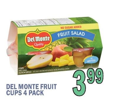 DEL MONTE FRUIT CUPS 4 PACK