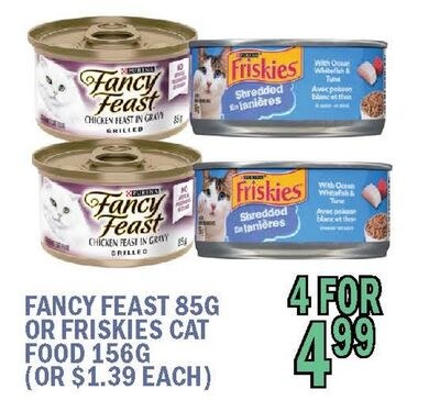 FANCY FEAST 85G OR FRISKIES CAT FOOD 156G
