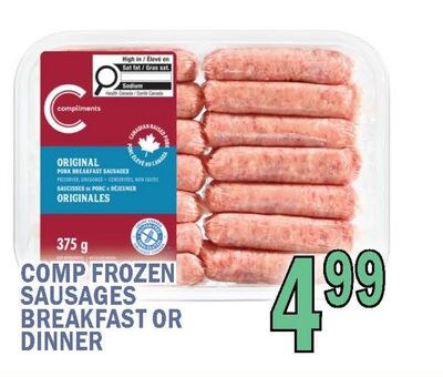 COMP FROZEN SAUSAGES BREAKFAST OR DINNER