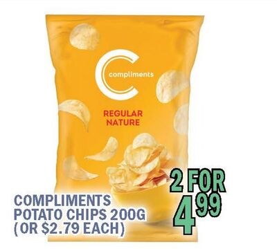 COMPLIMENTS POTATO CHIPS 200G
