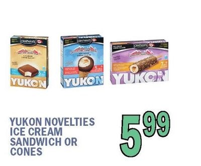 YUKON NOVELTIES ICE CREAM SANDWICH OR CONES
