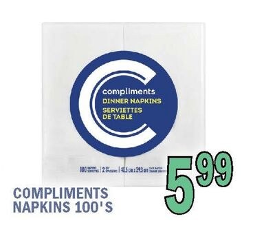 COMPLIMENTS NAPKINS 100'S