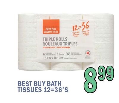 BEST BUY BATH TISSUES 12=36'S