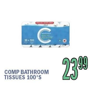 COMP BATHROOM TISSUES 100'S