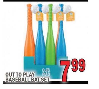 OUT TO PLAY BASEBALL BAT SET