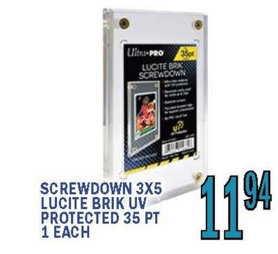SCREWDOWN 3X5 LUCITE BRIK UV PROTECTED 35 PT