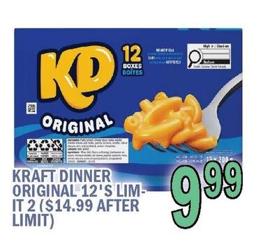KRAFT DINNER ORIGINAL 12'S LIM-IT 2