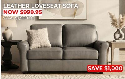LEATHER LOVESEAT SOFA