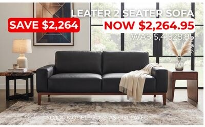 LEATHER 2 SEATER SOFA