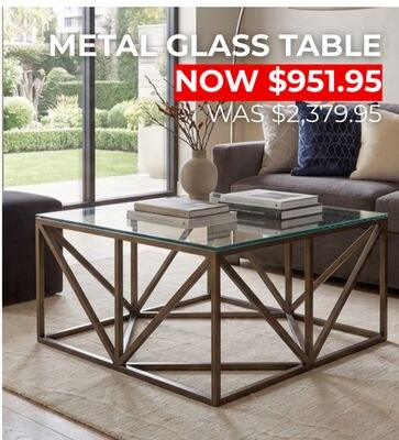 METAL GLASS TABLE