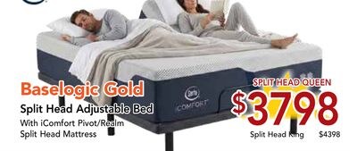Baselogic Gold Split Head Adjustable Bed