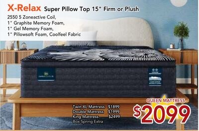 X-Relax Super Pillow Top 15" Firm or Plush