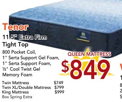 Tenor 11.5" Extra Firm Tight Top