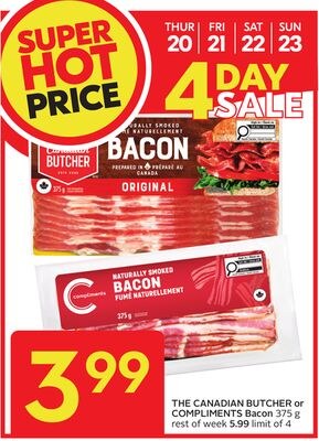 THE CANADIAN BUTCHER or COMPLIMENTS Bacon
