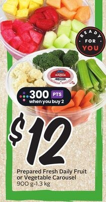 Prepared Fresh Daily Fruit or Vegetable Carousel