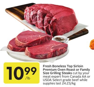 Fresh Boneless Top Sirloin Premium Oven Roast o…