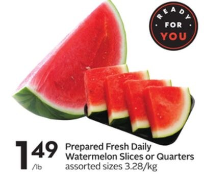 Prepared Fresh Daily Watermelon Slices or Quart…