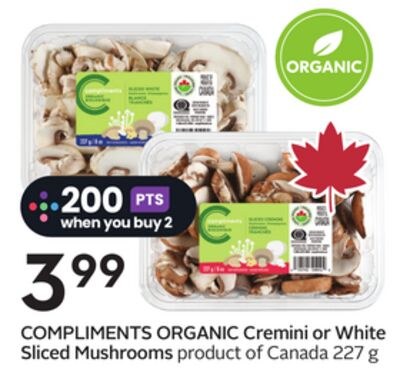 COMPLIMENTS ORGANIC Cremini or White Sliced Mus…