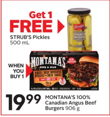 MONTANA'S 100% Canadian Angus Beef Burgers