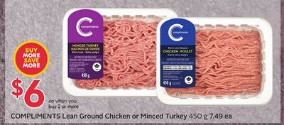 COMPLIMENTS Lean Ground Chicken or Minced Turkey