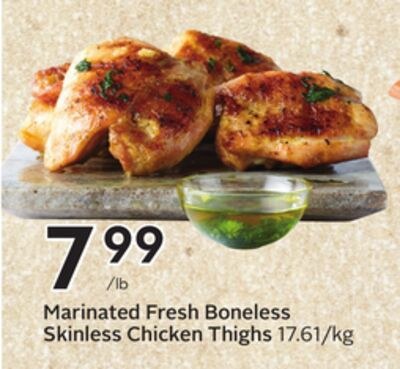 Marinated Fresh Boneless Skinless Chicken Thighs