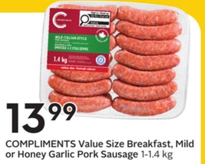 COMPLIMENTS Value Size Breakfast, Mild or Honey…