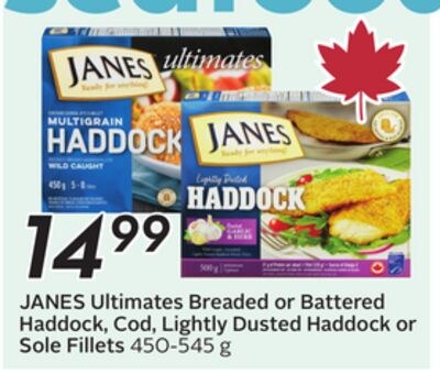JANES Ultimates Breaded or Battered Haddock, Co…