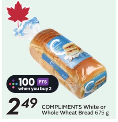 COMPLIMENTS White or Whole Wheat Bread