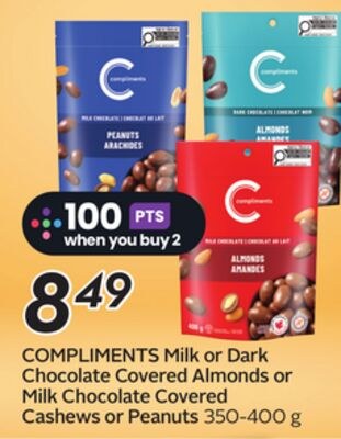 COMPLIMENTS Milk or Dark Chocolate Covered Almo…