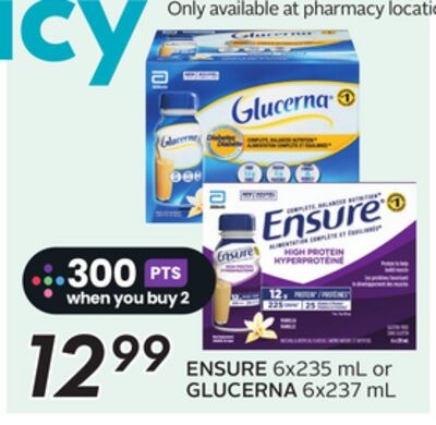 ENSURE 6x235 mL or GLUCERNA 6x237 mL