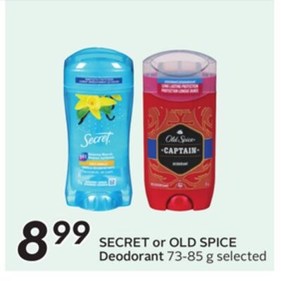 SECRET or OLD SPICE Deodorant