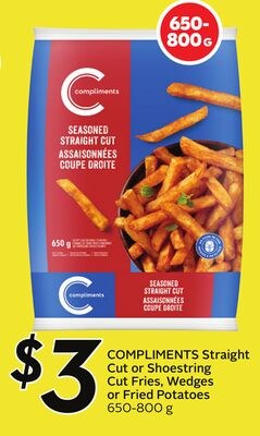 COMPLIMENTS Straight Cut or Shoestring Cut Frie…