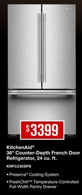KitchenAid® 36" Counter-Depth French Door Refri…