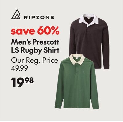 RIPZONE MEN'S PRESCOTT LS RUGBY SHIRT