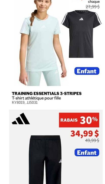 adidas Training Essentials 3-Stripes T-shirt